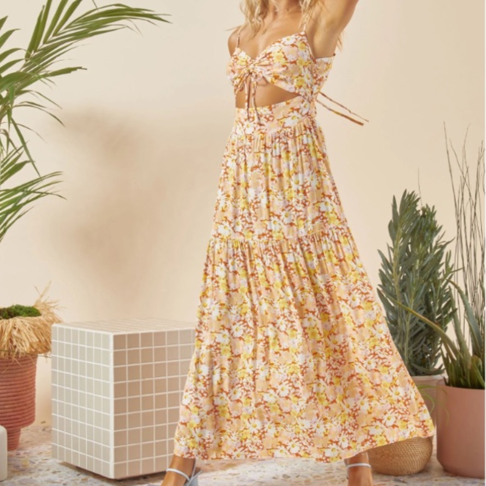 l*space Zuri Yellow Floral Maxi Dress